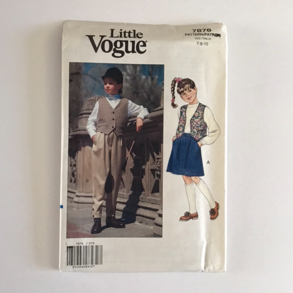 🧵3for12🧵 VTG Little Vogue Pattern 7876 Girl’s Dress Skirt Jodhpurs